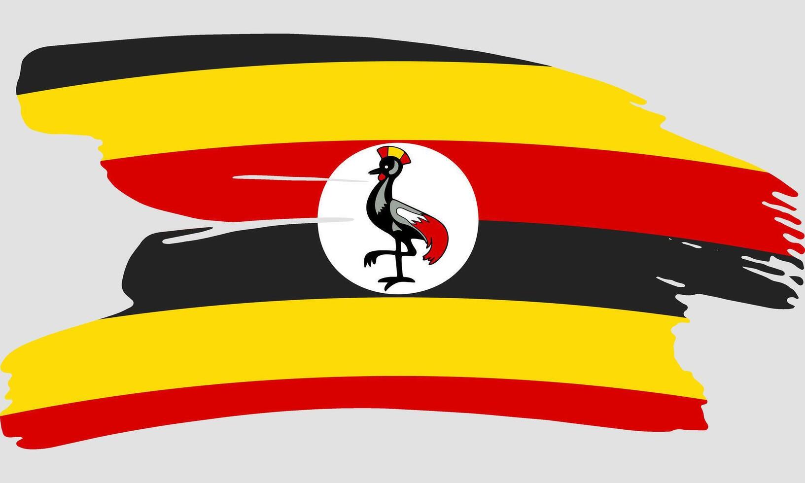 Uganda flag brush paint texture. Grunge Uganda flag. Uganda emblem brush concept vector