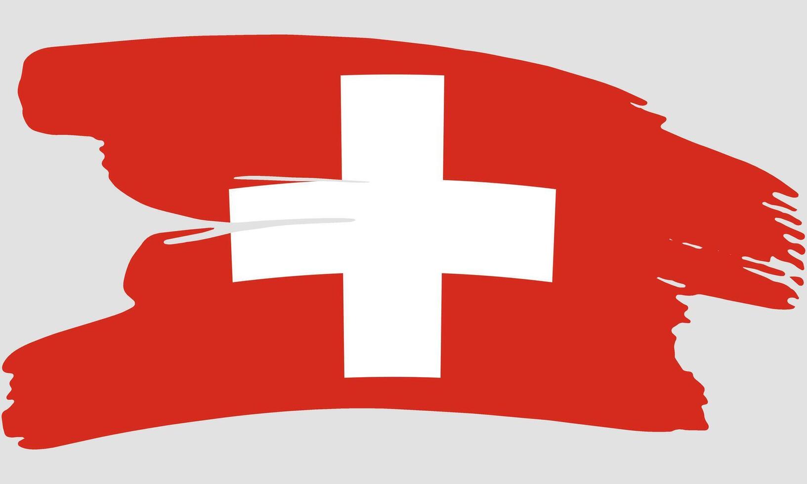 Switzerland flag brush paint texture. Grunge Switzerland flag. Swiss emblem brush concept vector