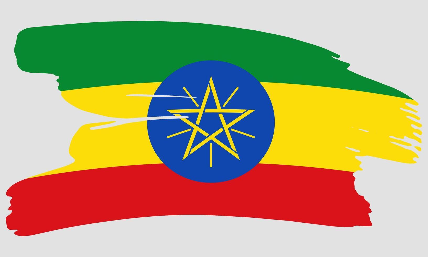 Ethiopia flag brush paint texture. Grunge Ethiopia flag. Ethiopia emblem brush concept vector