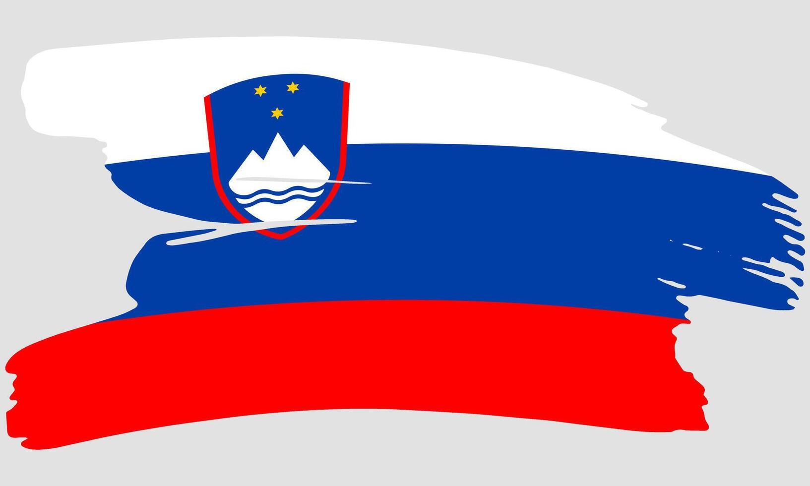 Slovenia flag brush paint texture. Grunge Slovenia flag. Slovenia emblem brush concept vector