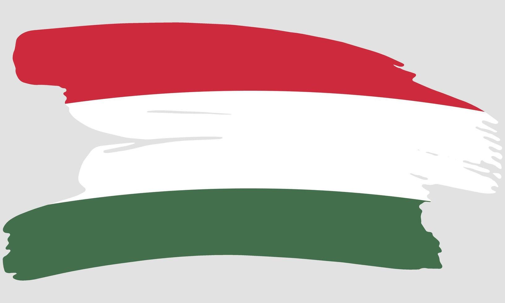 Hungary flag brush paint texture. Grunge Hungary flag. Hungary emblem brush concept vector