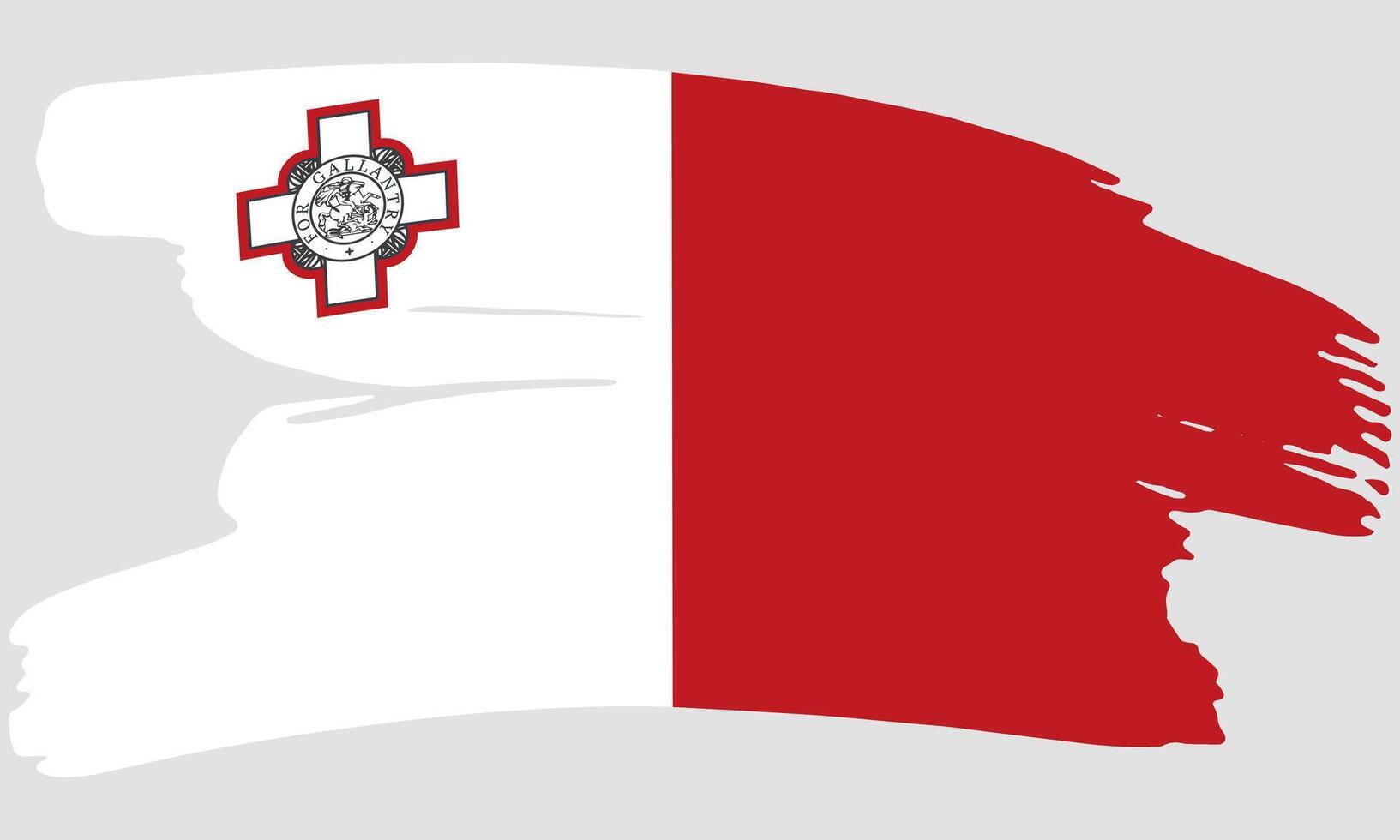 Malta flag brush paint texture. Grunge Malta flag. Malta emblem brush concept vector