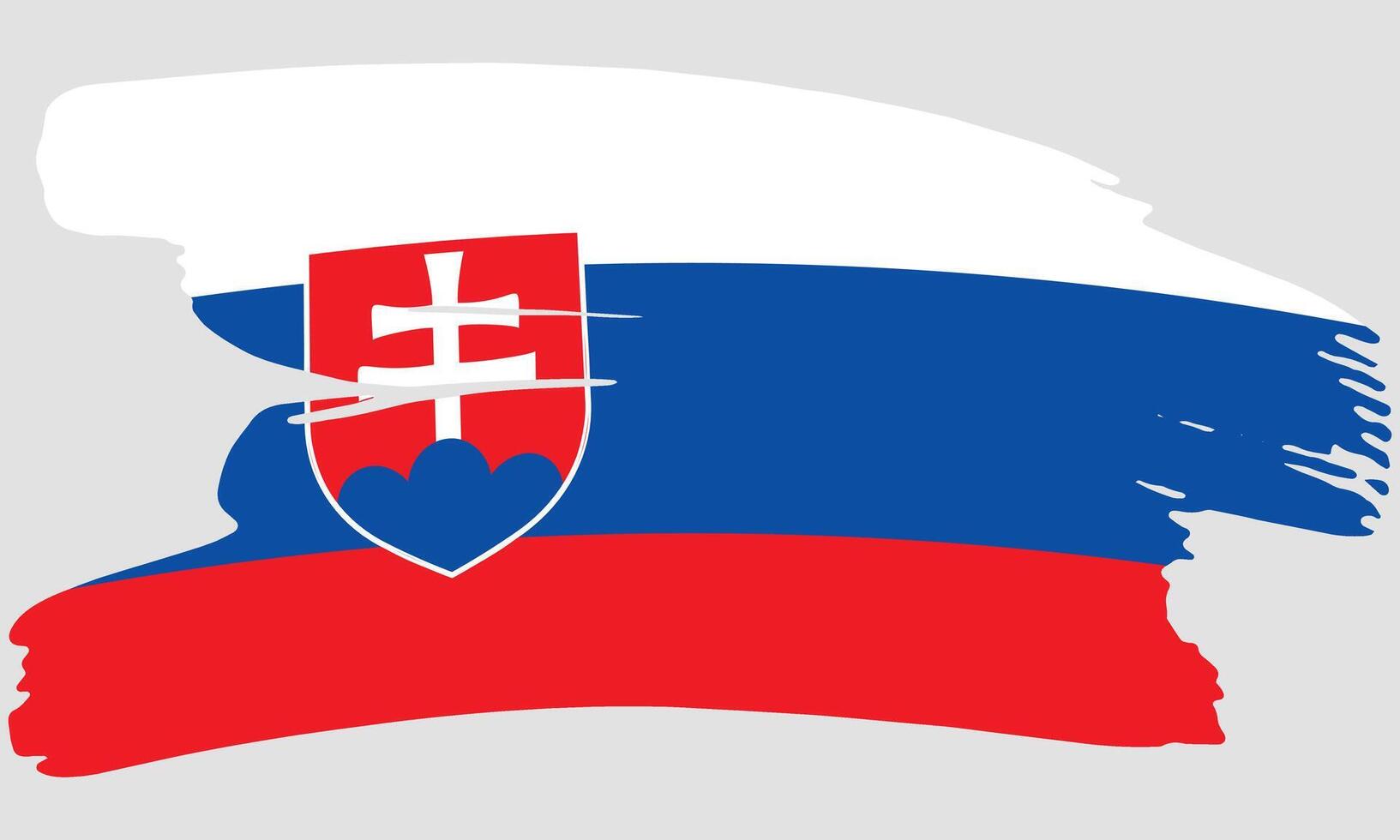 Slovakia flag brush paint texture. Grunge Slovakia flag. Slovakia emblem brush concept vector