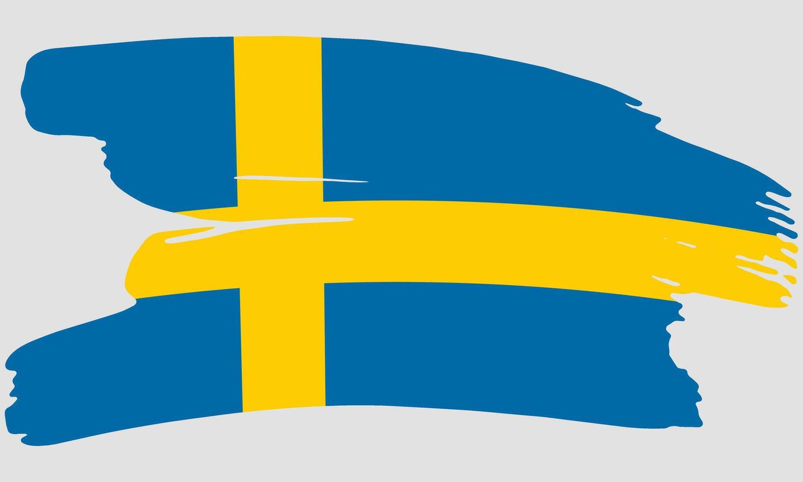 Sweden flag brush paint texture. Grunge Sweden flag. Sweden emblem brush concept vector