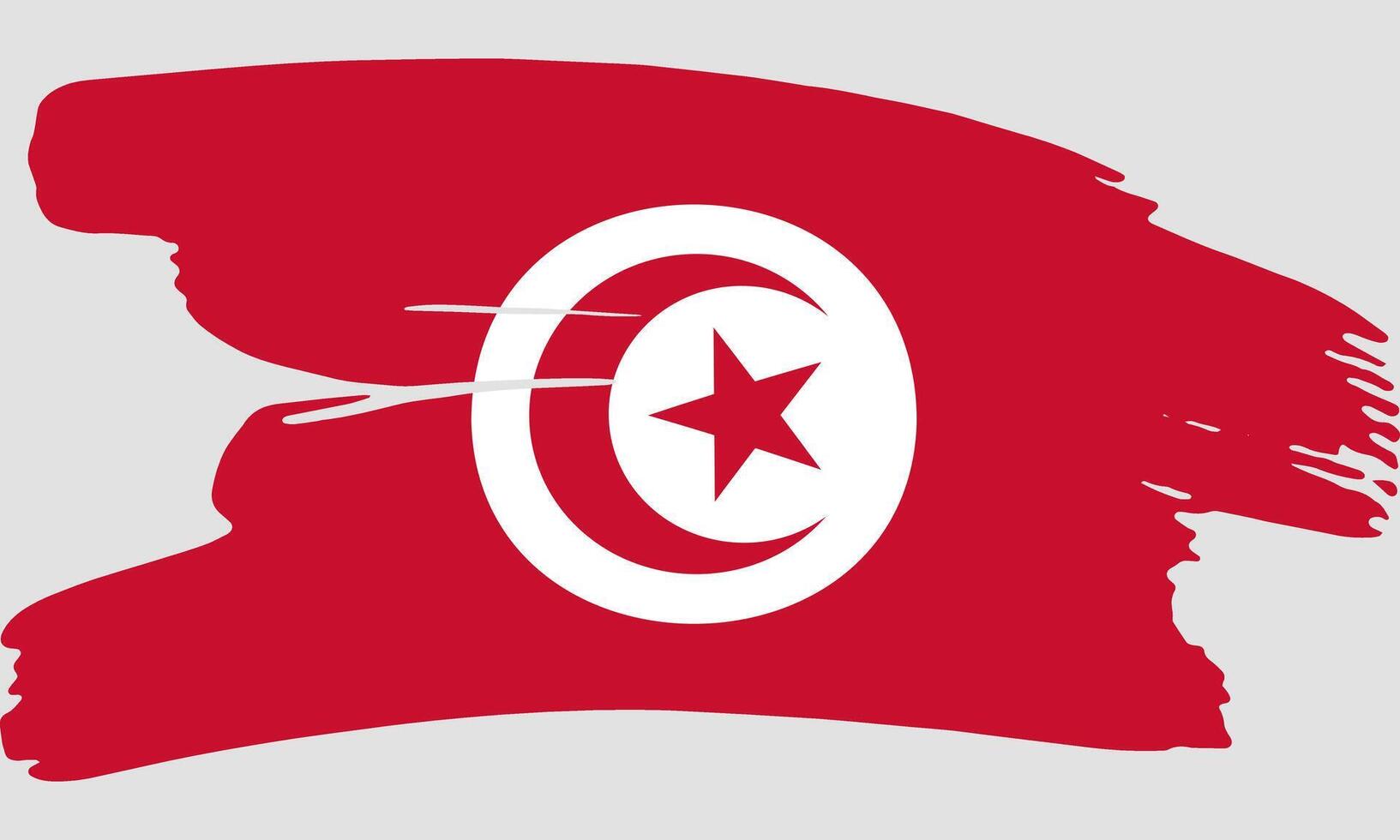 Tunisia flag brush paint texture. Grunge Tunisia flag. Tunisian emblem brush concept vector