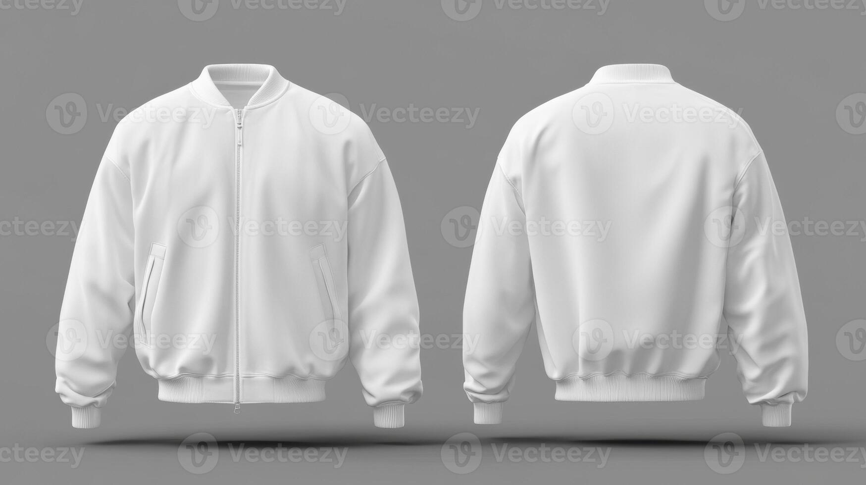 Blank white jacket mockup photo