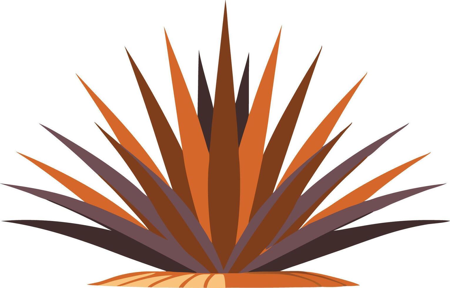 illustration of a desert plant with sharp, vibrant leaves in shades of orange and purple vector