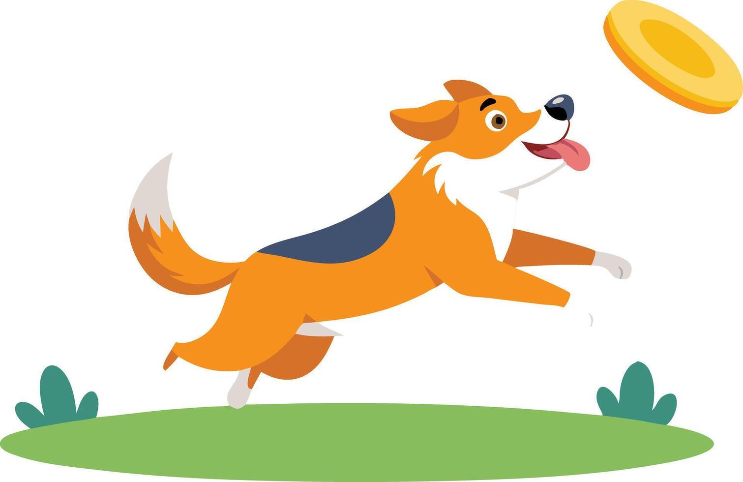 Energetic Dog Leaps for Frisbee vector
