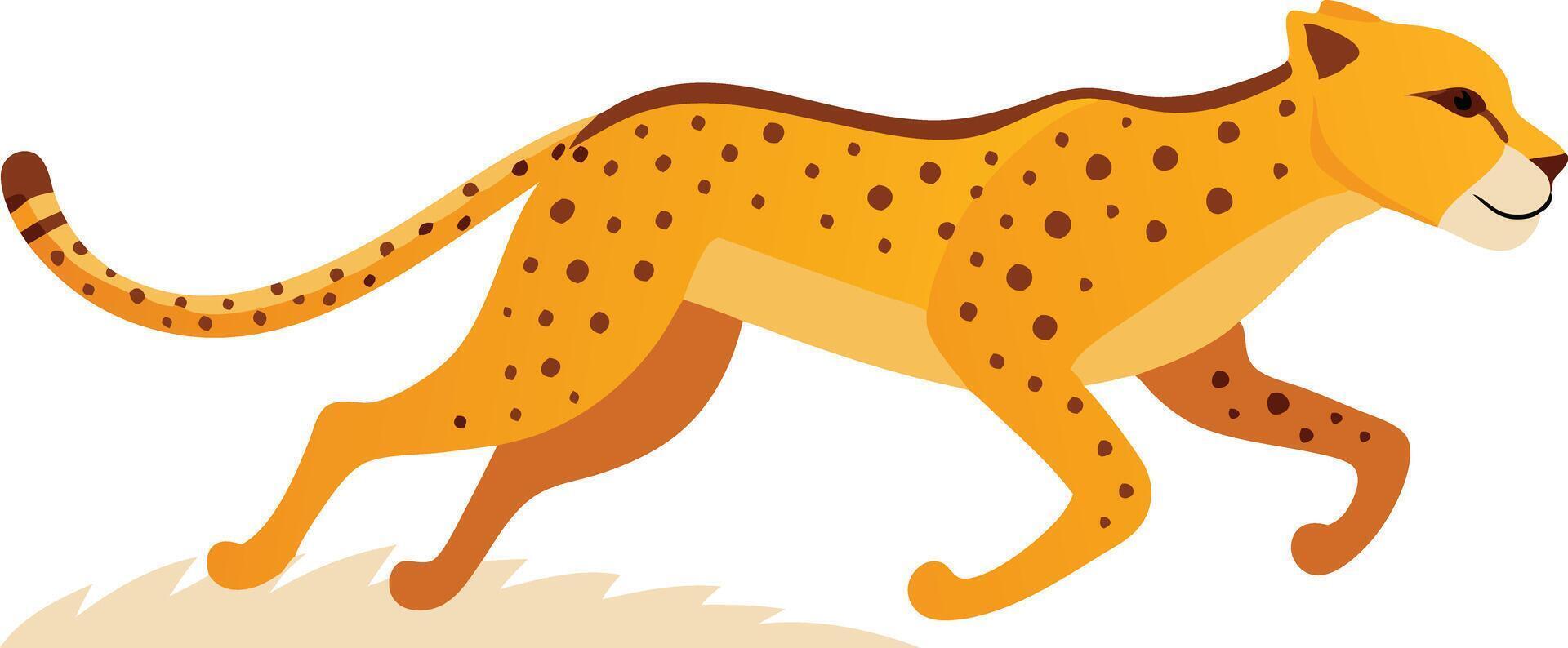 Cheetah Running Gracefully Across a Savanna Landscape vector