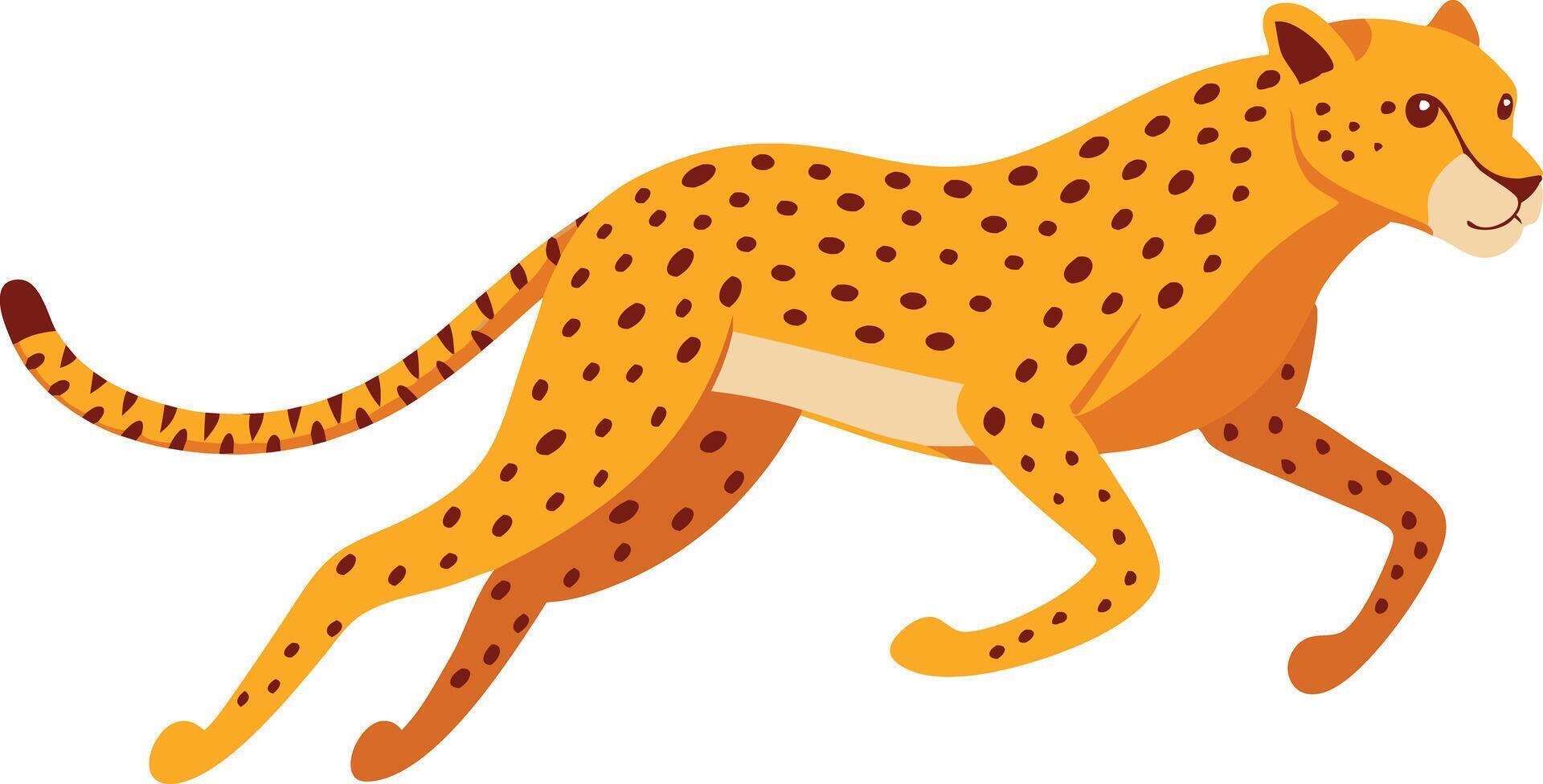 Dynamic Illustration of a Cheetah Running Through vector