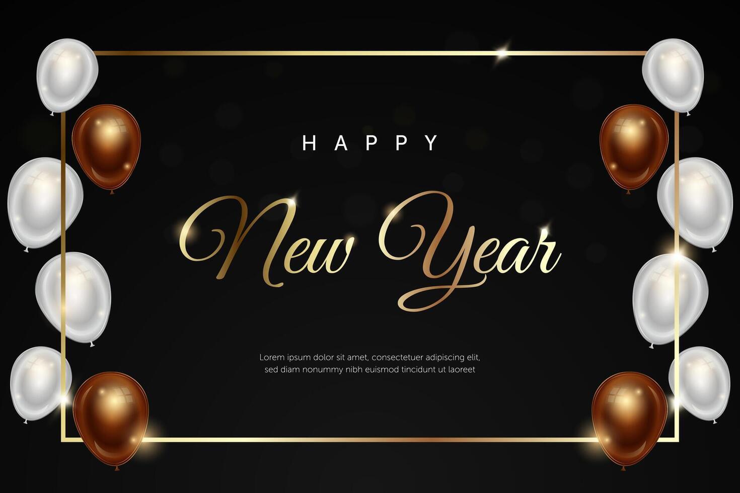 Happy New Year Eve celebration banner design with balloons on isolated background vector