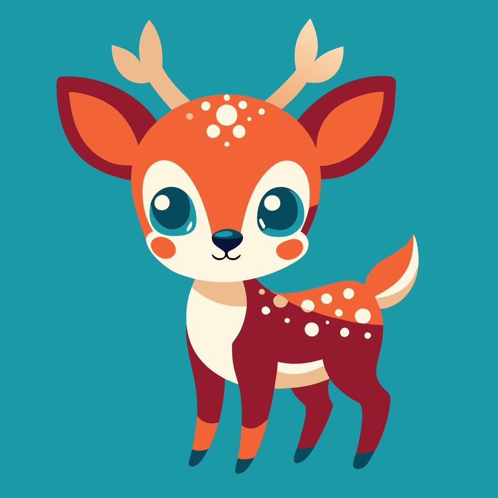 baby deer cute cartoon illustration vector