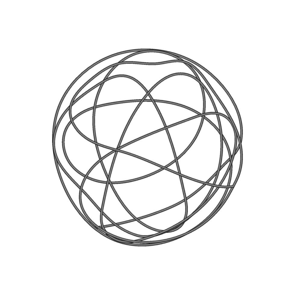 Abstract confusing texture from a ball shaped wire. Random chaotic lines vector