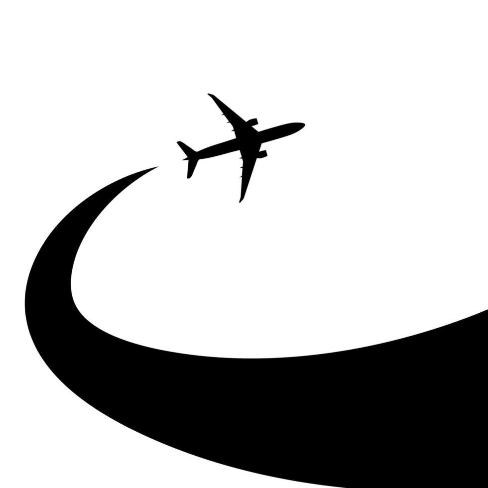 Airplane silhouette. Travel. vector