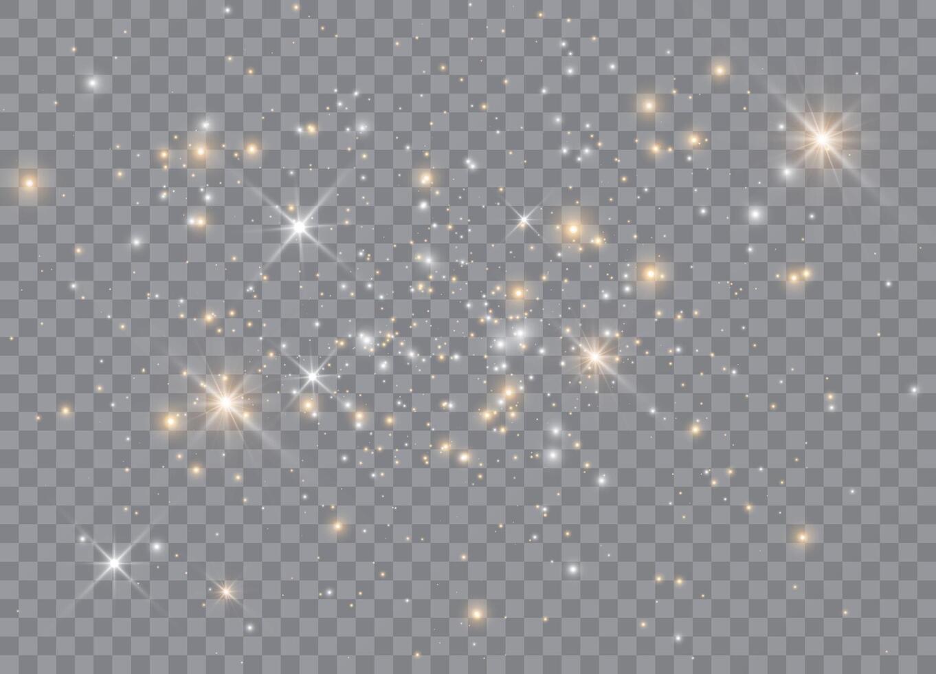 Sparkling magic stars with glowing light effects for Christmas vector