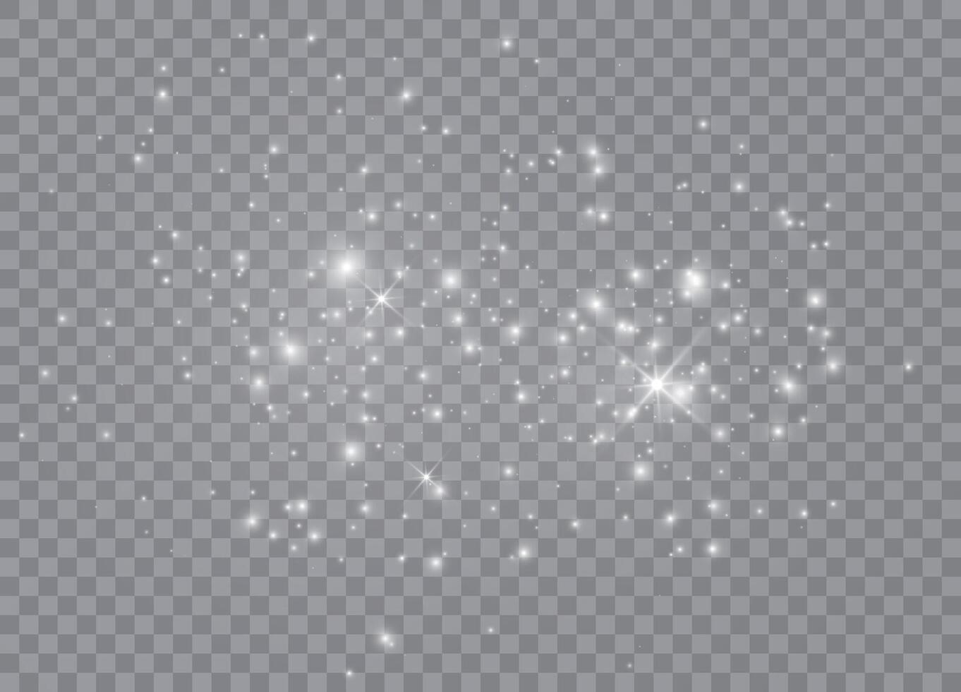 Light explosions with magical dust and twinkling Christmas stars vector