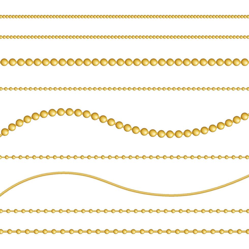 Delicate gold chain with pendant over white background vector