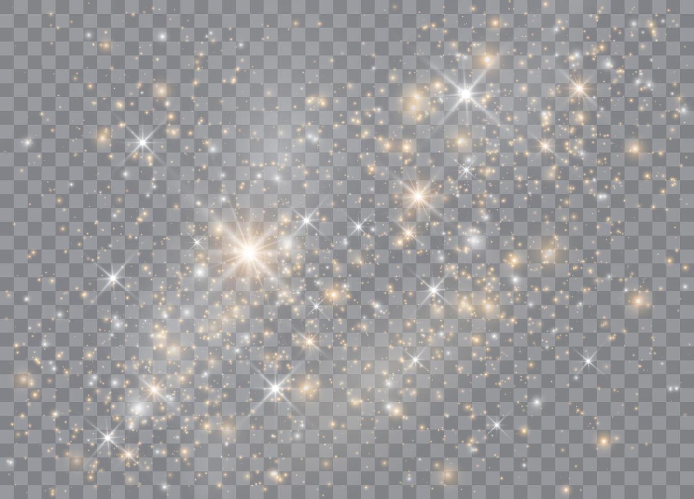 Bright glowing stars with magic dust particles for Christmas vector