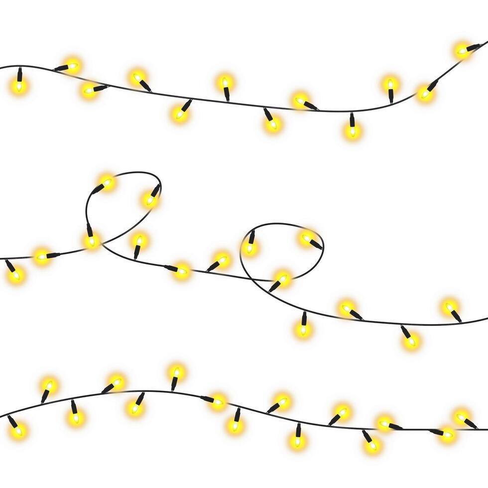 Sparkling Xmas garland elements for creative projects vector
