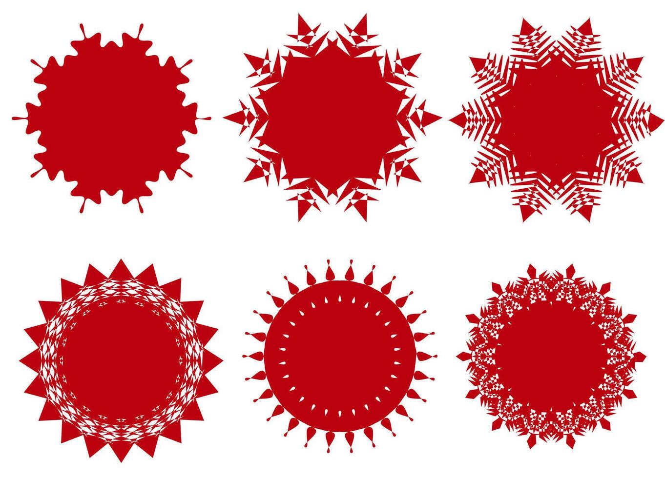 Set of sunburst labels for classic graphic design vector
