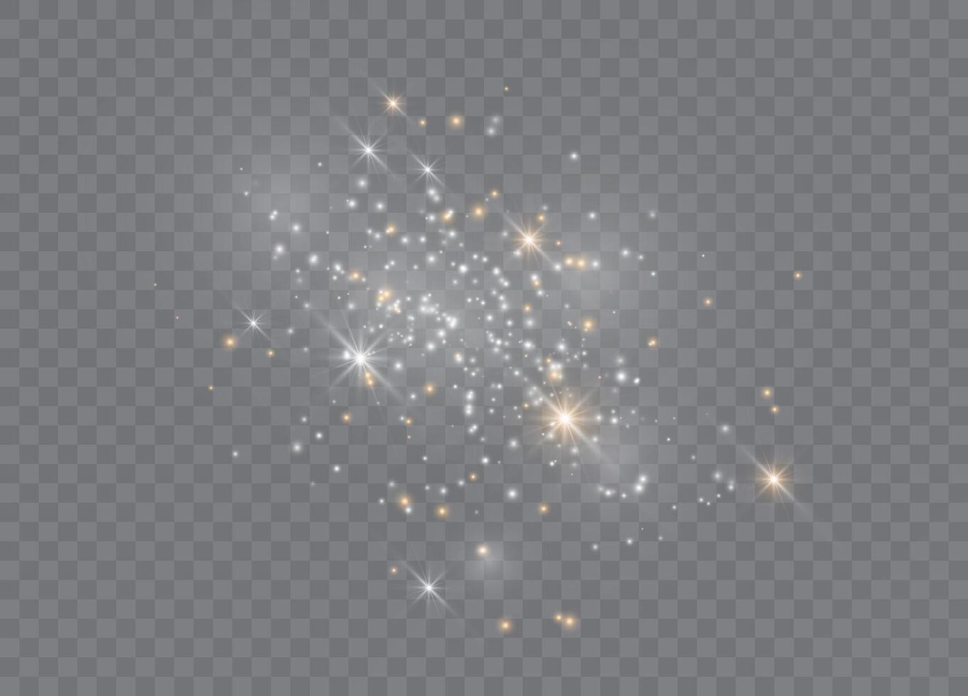 Christmas light glow stars with shimmering particles vector