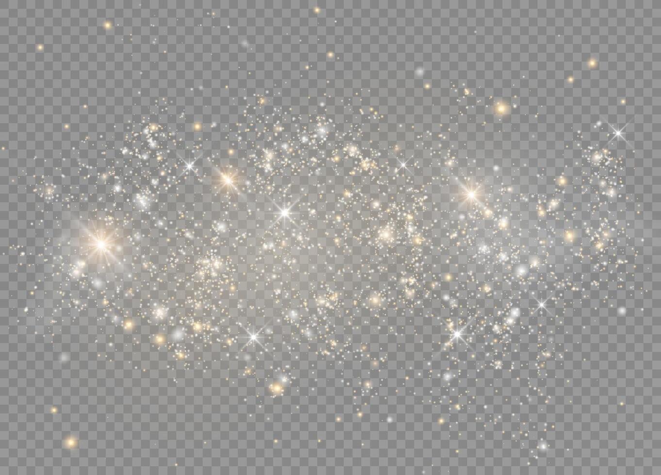 Light glow stars with Christmas magic particles and dust effects vector