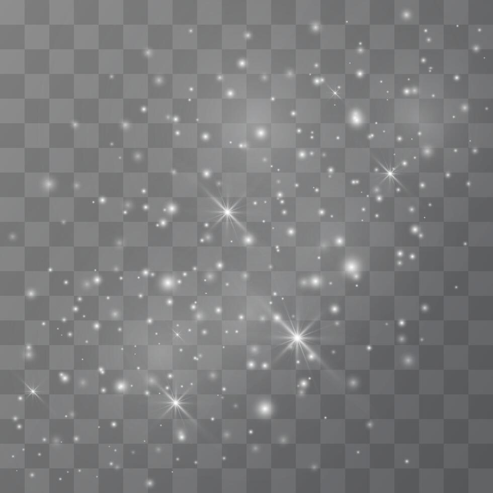 White light starburst and glittering magic dust vector