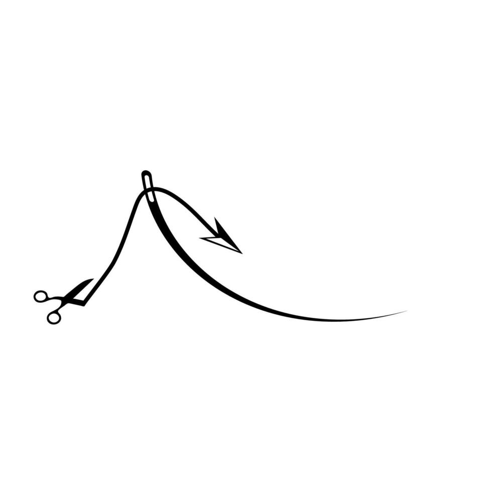 Needle and thread for sewing project illustrations vector