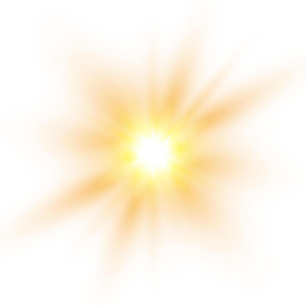 Soft yellow sunlight flash with glittering sparkles vector