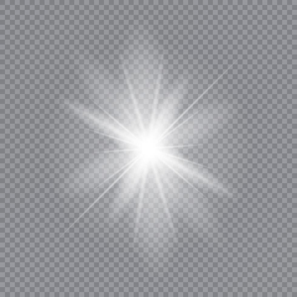 Light glow effects with bright stars and sparkling particles vector