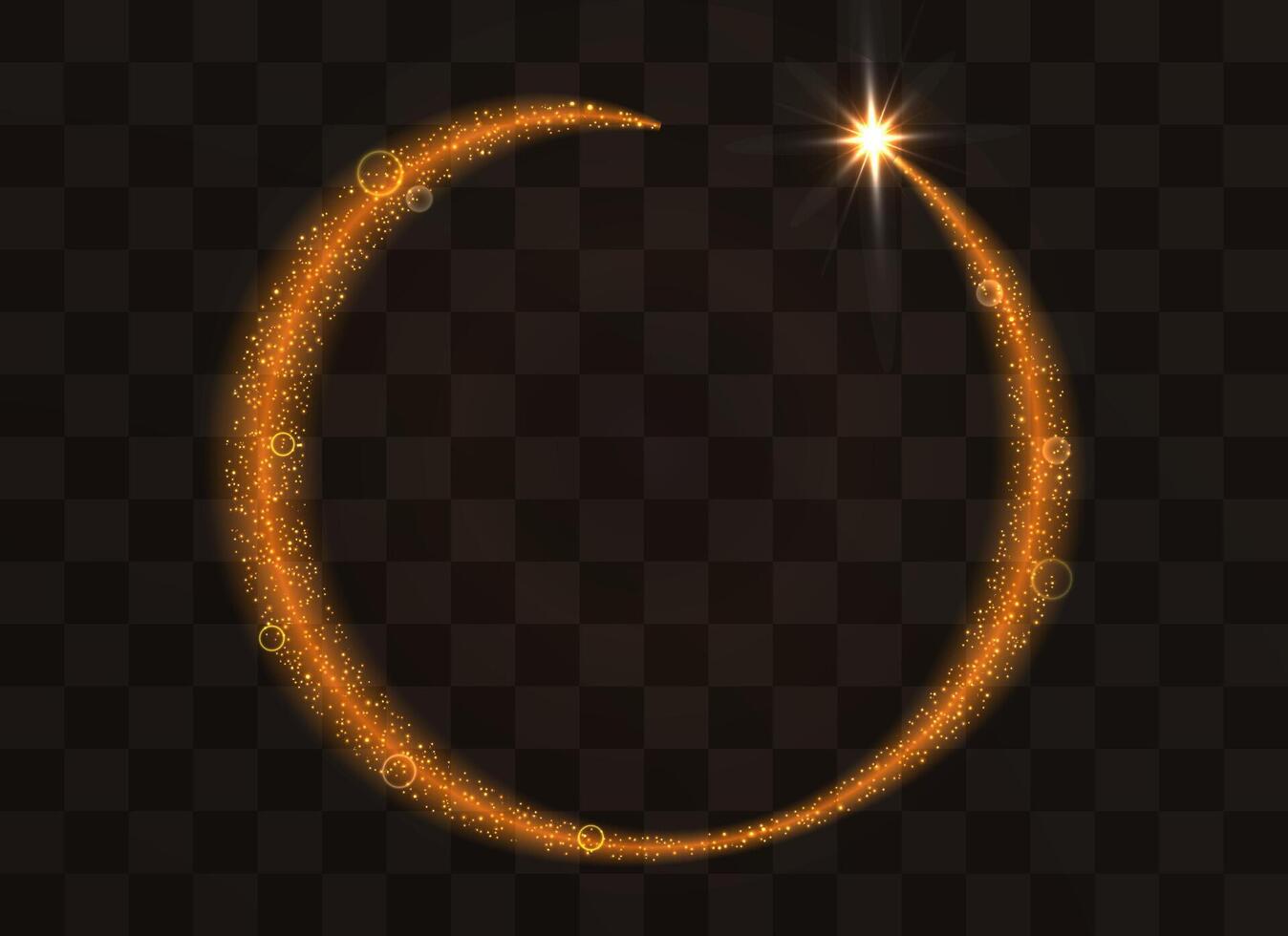 Gold glittering crescent moon vector