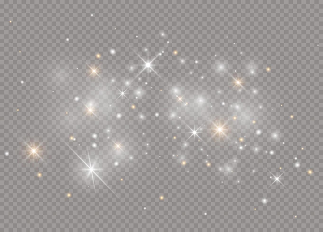 Christmas star patterns with magical dust and light glow vector