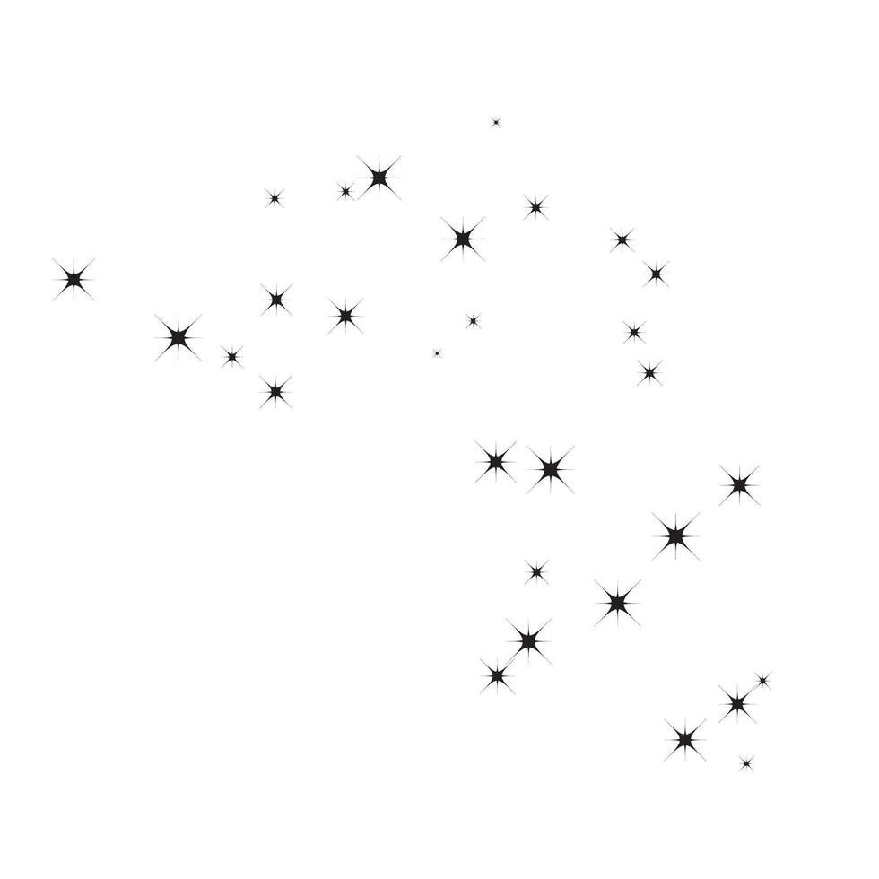 Starburst fireworks and random stars falling against white vector