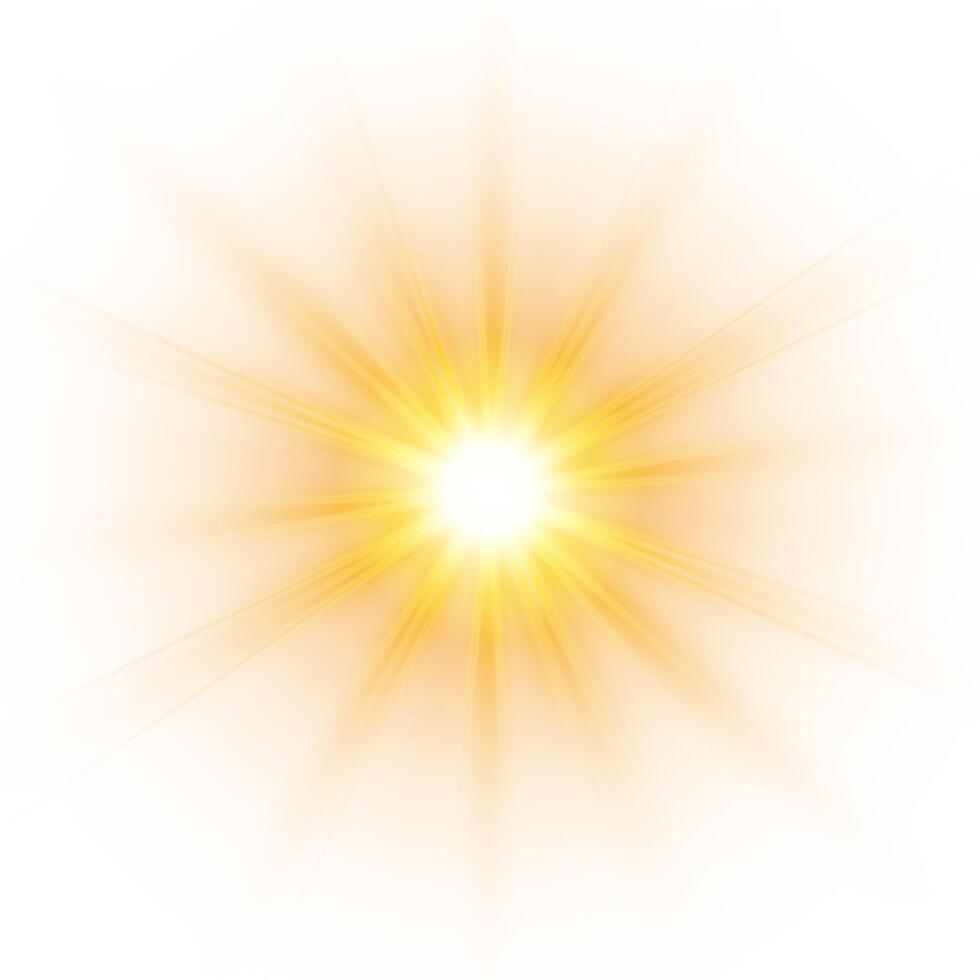 Radiant yellow sun flash with soft glow effect vector