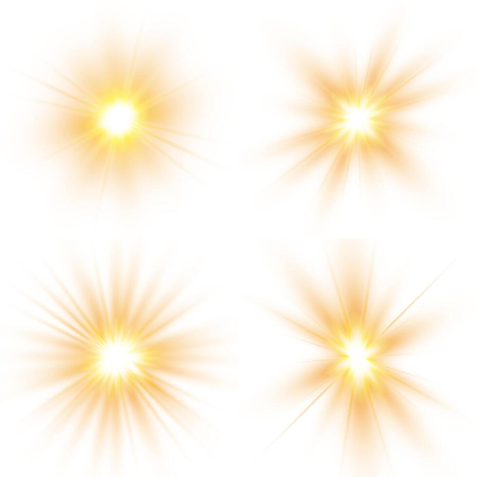 Radiant sunlight flash with soft sparkles on white vector