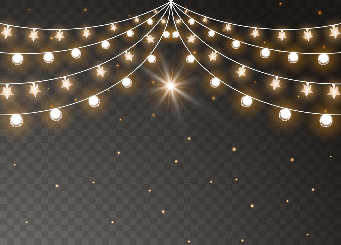 Glowing Christmas garlands for bright holiday artwork vector