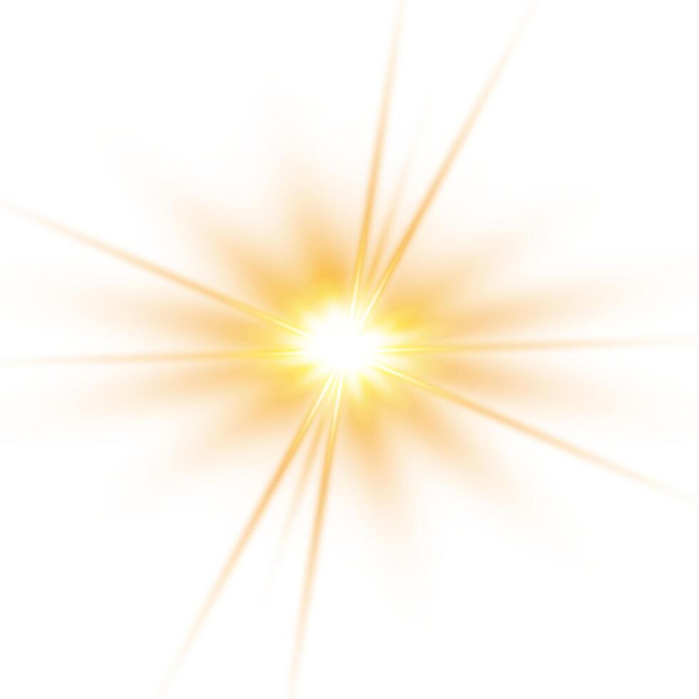 Glowing sun flash with soft sparkles isolated on white vector
