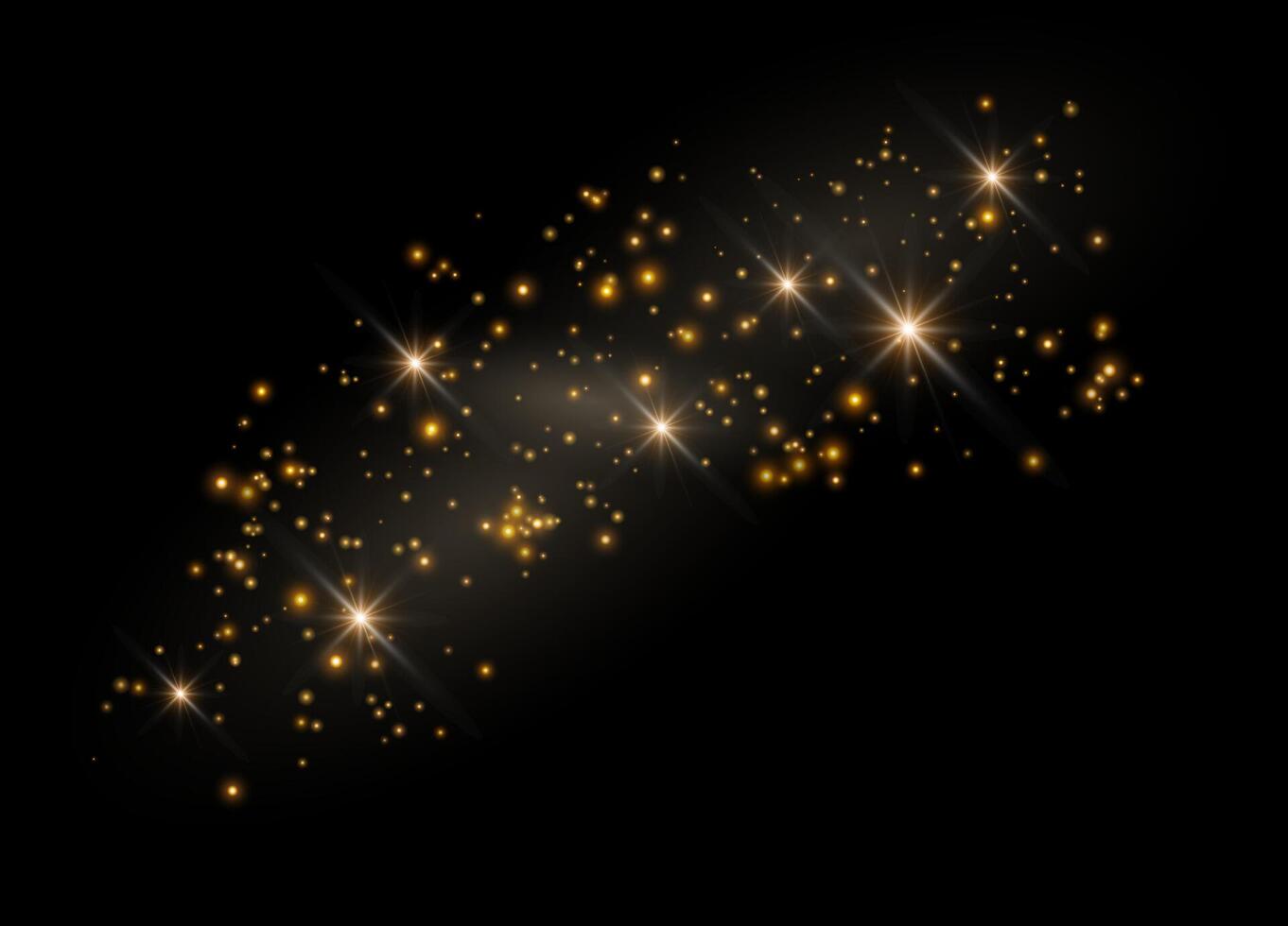 Christmas light glow and star effects with sparkling dust vector