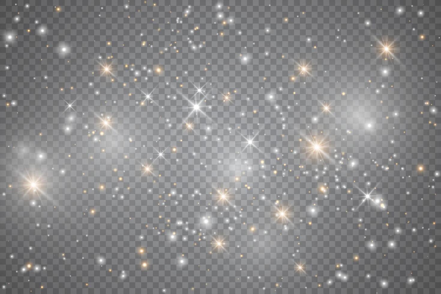 Magical light effects with bright stars and glittering dust vector