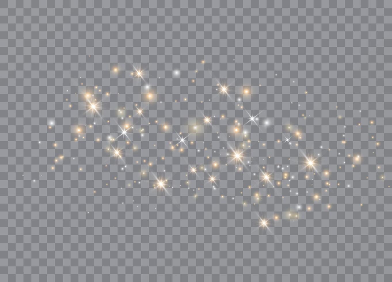 Christmas stars and magical light bursts with glittering particles vector