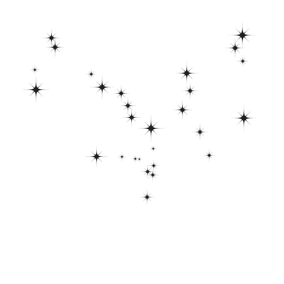 Black star confetti on a white background. vector