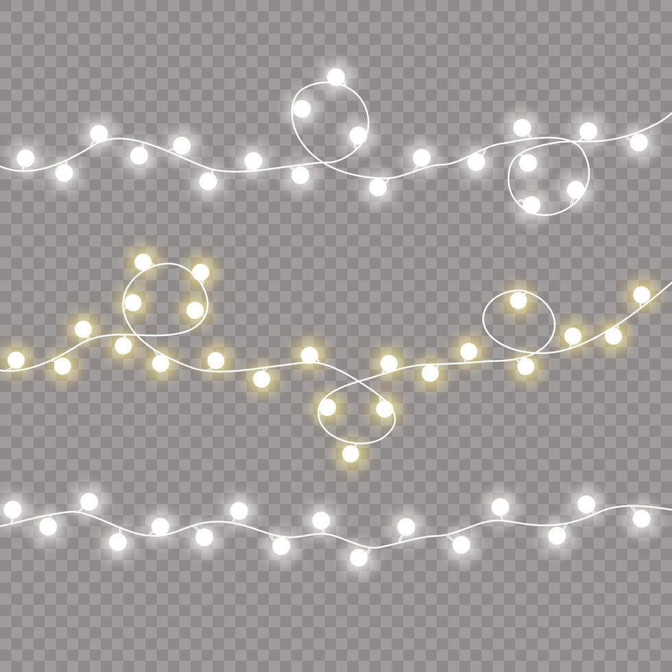 Realistic christmas light garlands for festive web designs vector