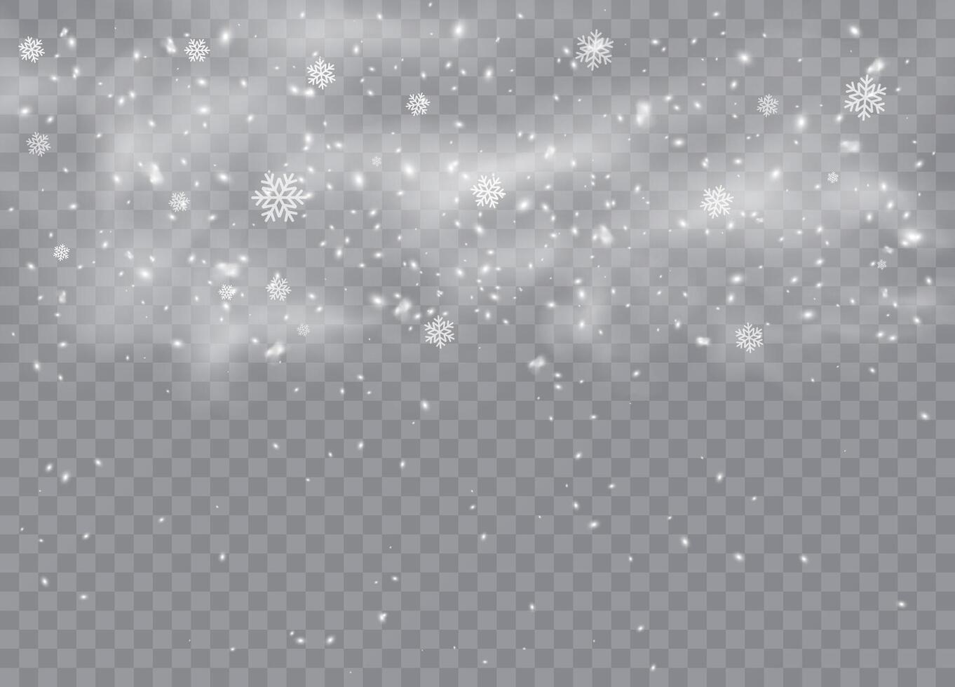 Christmas snowflakes falling on a snowy backdrop vector