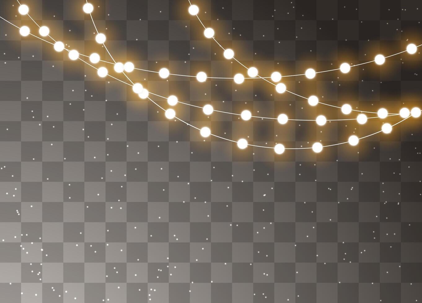 Glowing Xmas lights and garland decorations for holidays vector