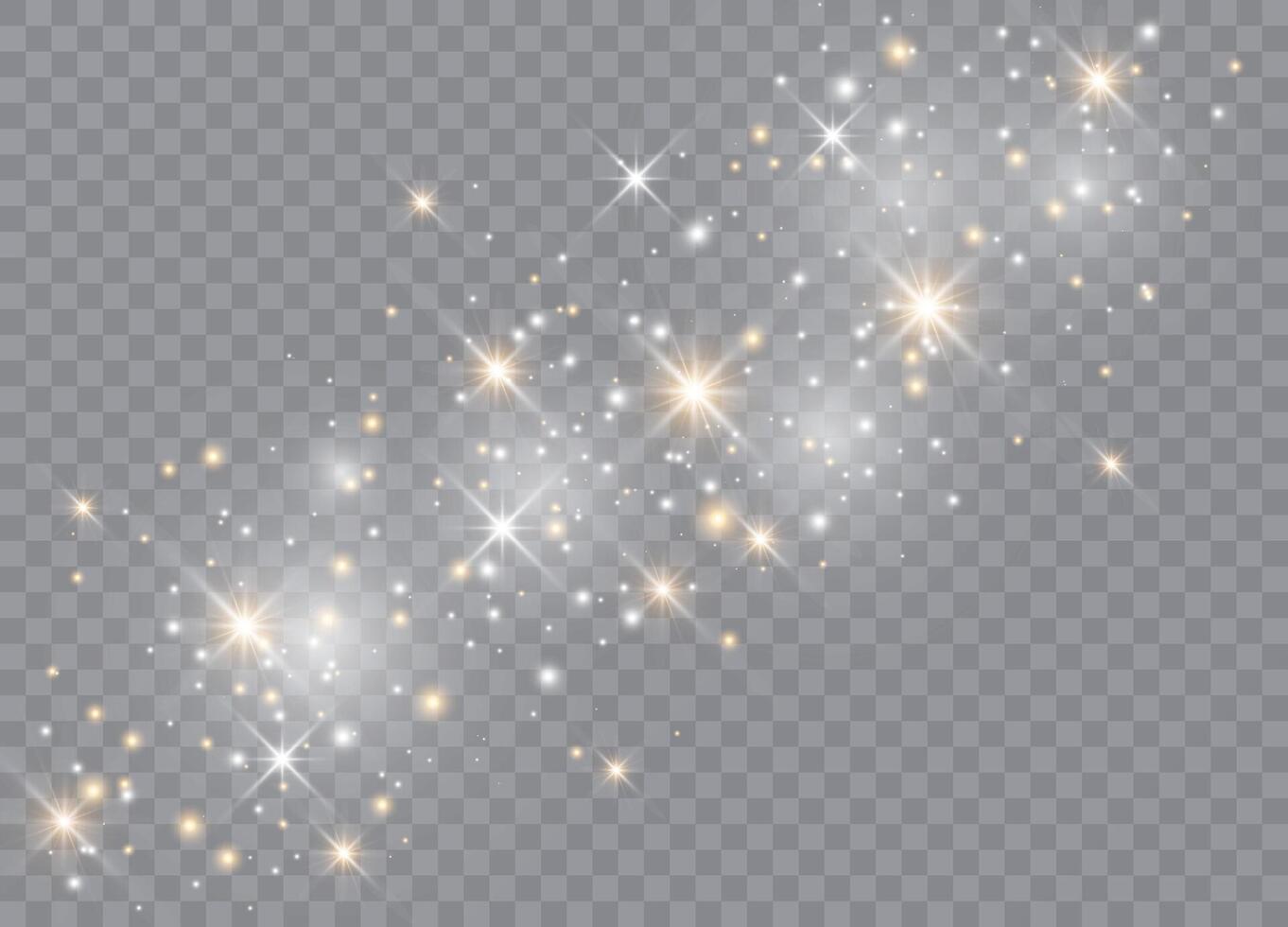Christmas abstract stars with glowing light and sparkles vector