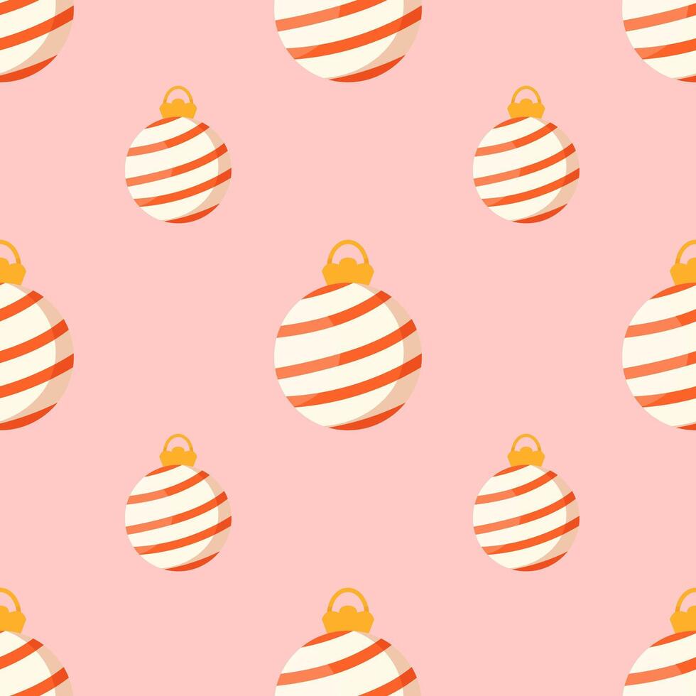 Christmas tree balls seamless pattern on light background vector