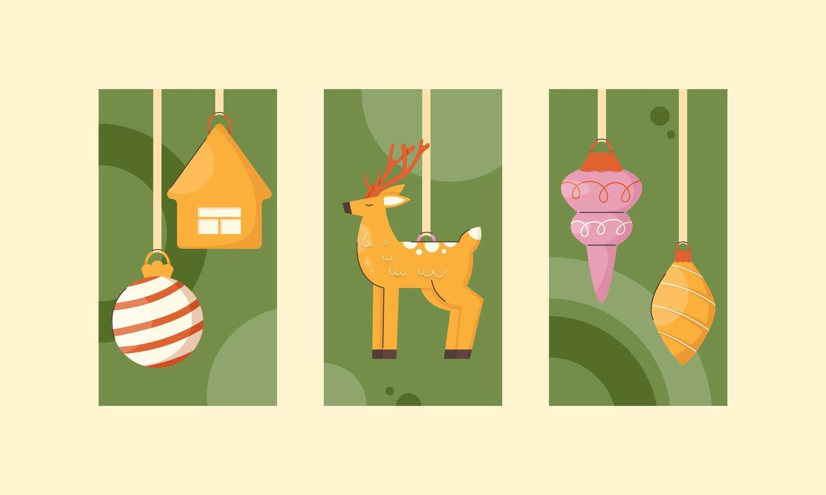 Set of Christmas social media templates vector