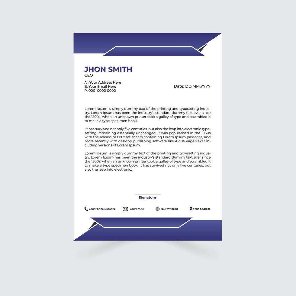 Letterhead design template vector