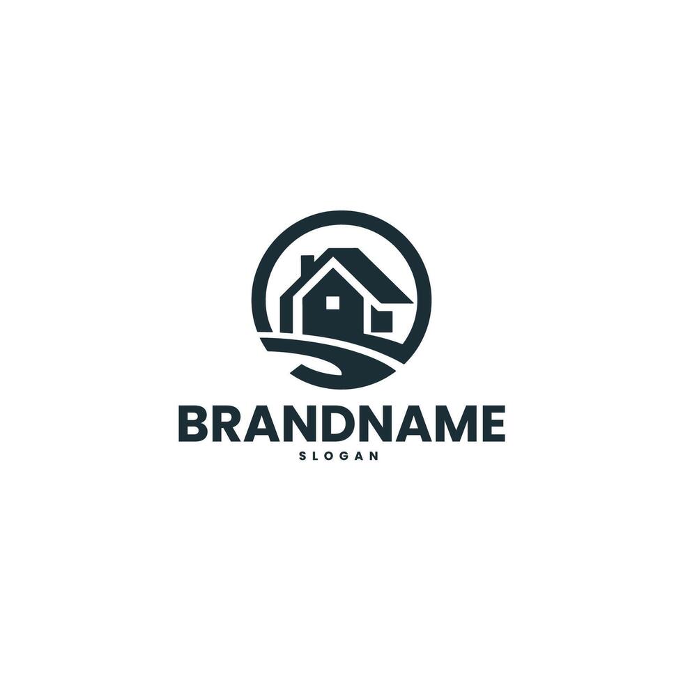 A logo for real estate houses with a logo for real estate solutions vector