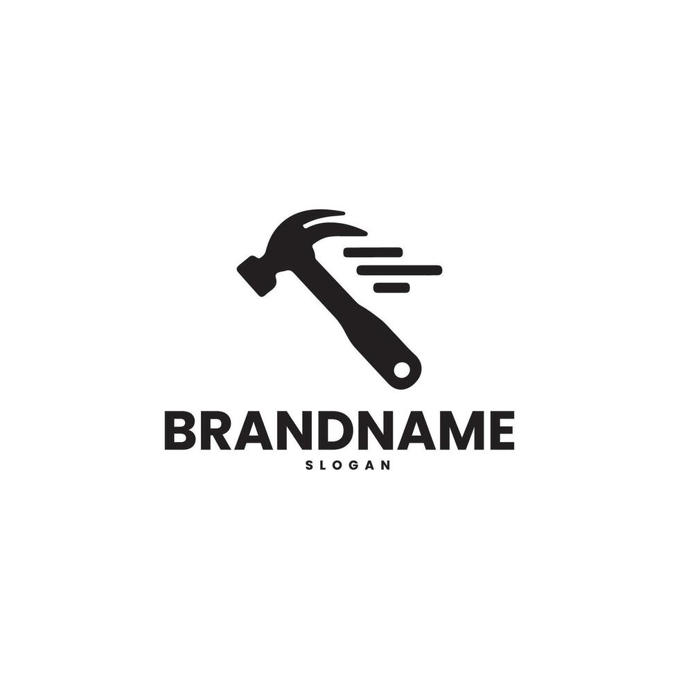 logo design with a wrench and hammer vector